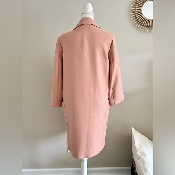 Zara Open Front Boyfriend Pink Coat XS - Picture 10 of 16